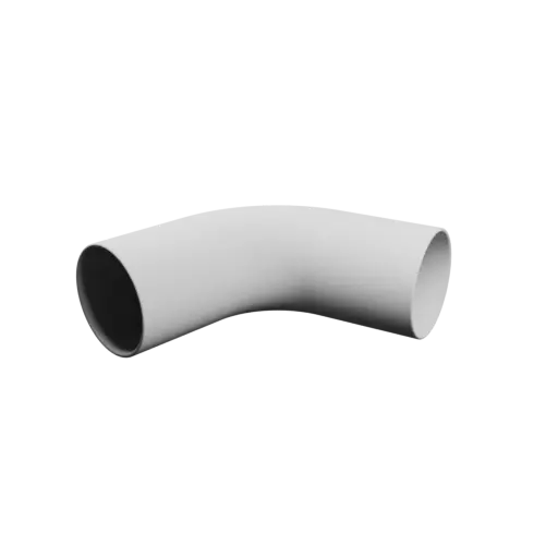 Tubing elbow STL file 75° ⌀OD: 91 mm ⌀ID: 85 mm thickness: 3 mm