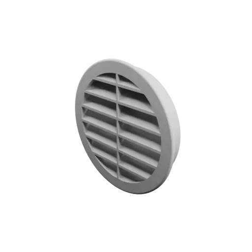 fichier STL Grille d'aération ronde ∅ 120 mm, angle des ailettes : 45° avec renfort central