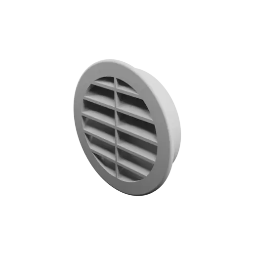 fichier STL Grille d'aération ronde ∅ 95 mm, angle des ailettes : 45° avec renfort central