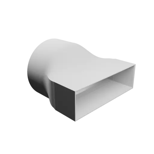Round-to-Rectangular Tube Adapter STL 3D file ⌀161 mm to 204×60 mm, thickness 3 mm