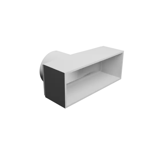 Round-to-Rectangular Tube Adapter STL file ⌀75 mm to 150×54 mm, thickness 3 mm + offset