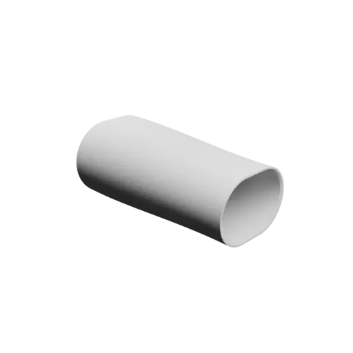 Oval duct transition adapter STL 3D file 63x47 mm to 53x37 mm – transition: 110 mm
