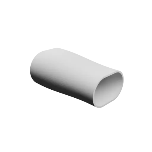 Oval duct transition fitting STL file 67x47 mm to 55x35 mm – transition: 90 mm