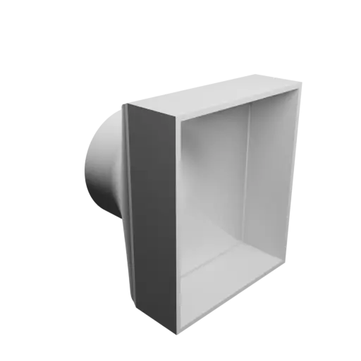 3D Model Round-to-Rectangular Tube Adapter STL file ⌀78&nbsp;mm to 100×120&nbsp;mm, thickness 3&nbsp;mm
