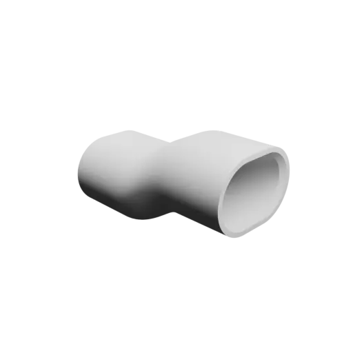Oval duct transition adapter STL file 26x17 mm to 26x17 mm – transition: 20 mm