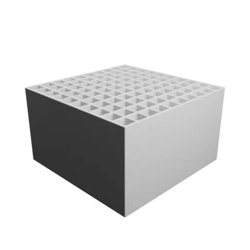 Boîte multi-compartiments : 100 compartiments de 12×12×80 mm