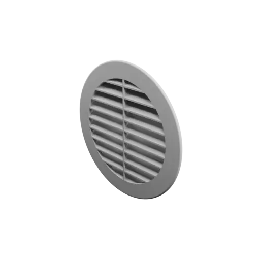 fichier 3D STL Grille d'aération ronde ∅ 153 mm, angle des ailettes : 45° avec renfort central