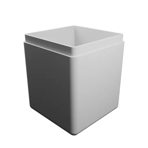 square box with lid STL 3D file – 40×40×50 mm, wall thickness 2 mm