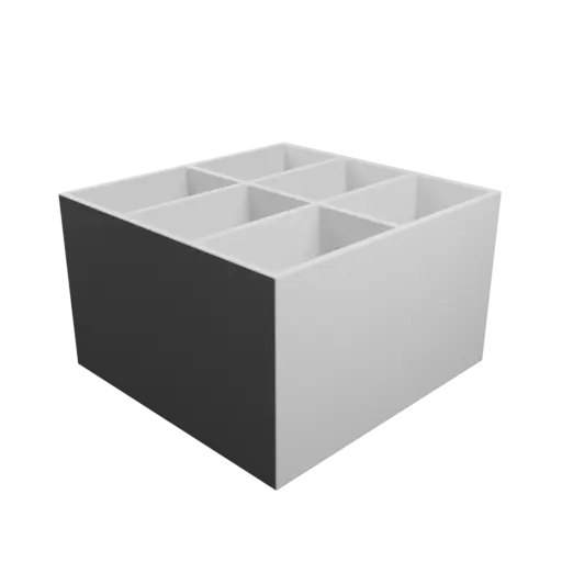 Multi-compartment box: 6 compartments of 50×80×100 mm