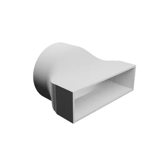 Round-to-Rectangular Tube Adapter STL 3D file ⌀155 mm to 204×60 mm, thickness 4 mm