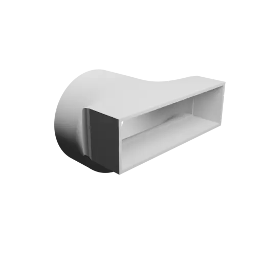 Round-to-Rectangular Tube Adapter STL 3D file ⌀155 mm to 204×60 mm, thickness 4 mm + offset