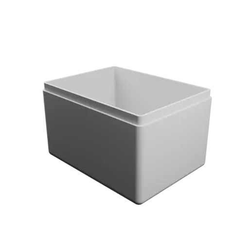 rectangular-base box with lid STL 3D model – 72×54×47 mm, wall thickness 2 mm