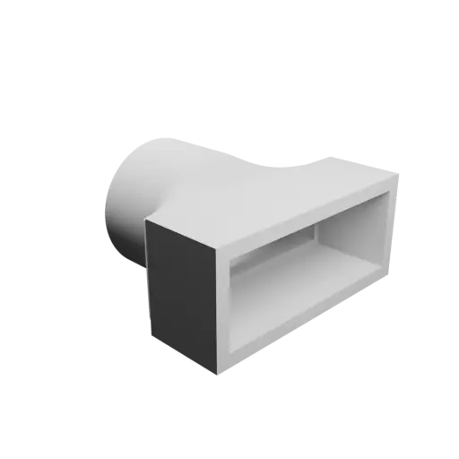 3D Model Round-to-Rectangular Tube Adapter STL 3D file ⌀52&nbsp;mm to 80×30&nbsp;mm, thickness 5&nbsp;mm
