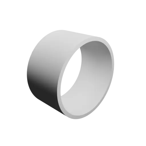 hollow tube STL 3D file OD 55 mm, ID 50 mm, length 30 mm