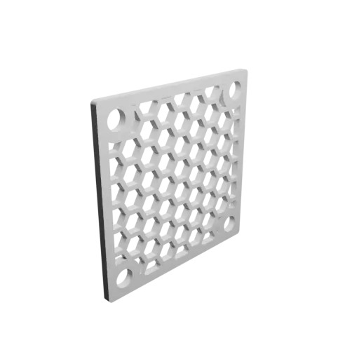 Honeycomb grille STL file, center-to-center: 40x40mm, mesh: 5mm - Ø5mm