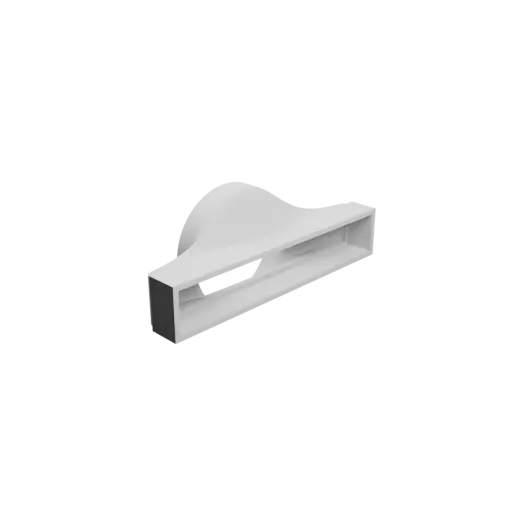 Round-to-Rectangular Tube Adapter STL file ⌀124 mm to 250×40 mm, thickness 5 mm