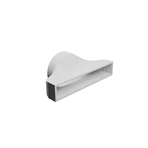 Round-to-Rectangular Tube Adapter STL file ⌀124 mm to 250×40 mm, thickness 5 mm