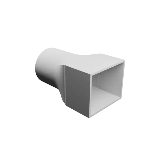 Round-to-Rectangular Tube Adapter STL 3D file ⌀49.1 mm to 55×45 mm, thickness 2 mm