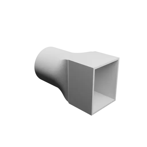 Round-to-Rectangular Tube Adapter STL 3D file ⌀49.1 mm to 41×51 mm, thickness 2 mm