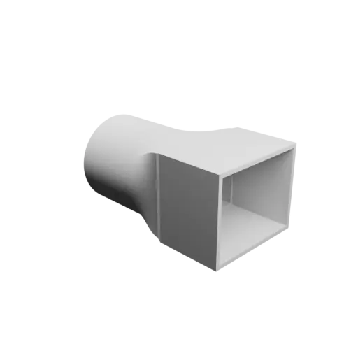 3D Model Round-to-Rectangular Tube Adapter STL 3D file ⌀49.1&nbsp;mm to 51×41&nbsp;mm, thickness 2&nbsp;mm + offset