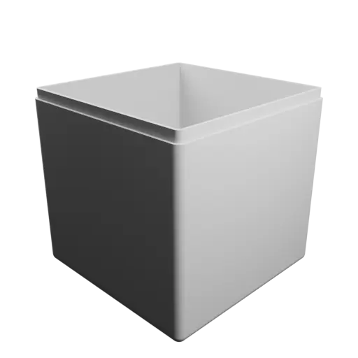cube box with lid STL 3D model – 80×80×80 mm, wall thickness 2 mm