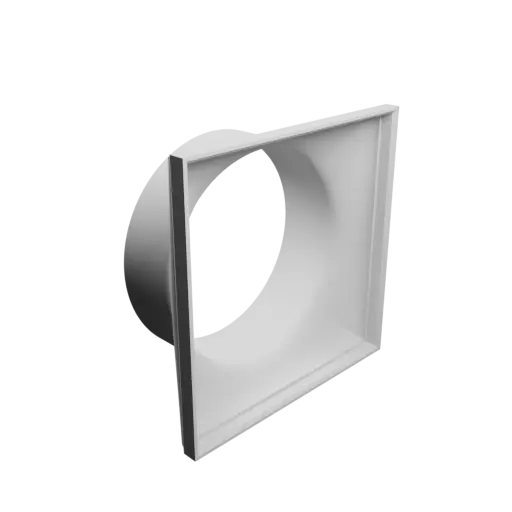 Round-to-Rectangular Tube Adapter STL file ⌀150 mm to 170×170 mm, thickness 4 mm