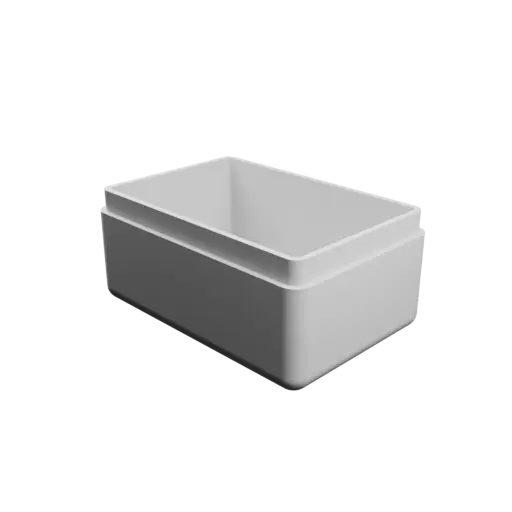 rectangular-base box with lid STL 3D model – 50×34×26 mm, wall thickness 2 mm