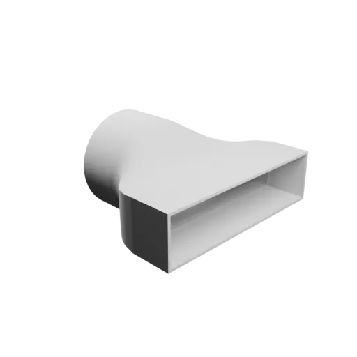 Round-to-Rectangular Tube Adapter STL 3D file ⌀125 mm to 220×55 mm, thickness 3 mm