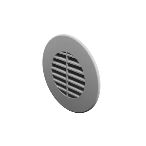 fichier STL Grille d'aération ronde ∅ 74.6 mm, angle des ailettes : 30° avec renfort central