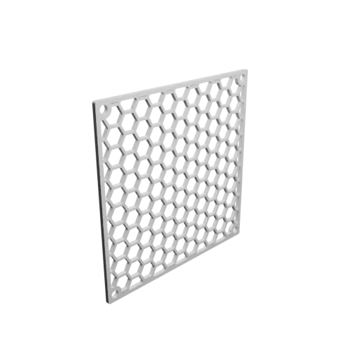 Protective grid STL 3D file, center-to-center: 90x90mm, mesh: 8mm - Ø4mm