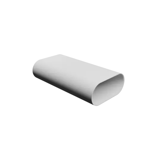 Oval duct transition fitting STL file 52.5x22.7 mm to 52.5x22.7 mm – transition: 35.5 mm