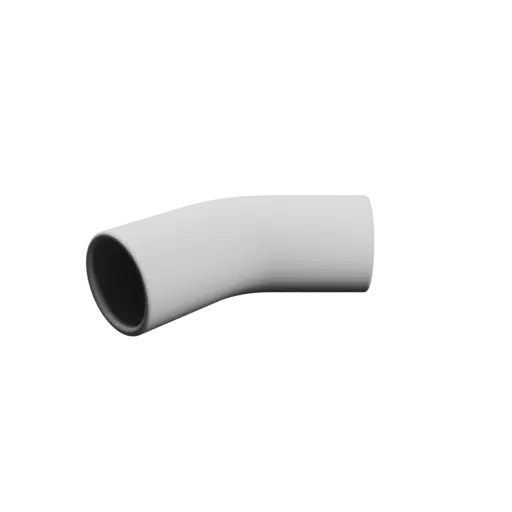 Pipe elbow STL 3D file 45° ⌀OD: 19 mm ⌀ID: 16 mm thickness: 1.5 mm