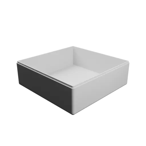 square box with lid STL 3D model – 200×200×70 mm, wall thickness 4 mm