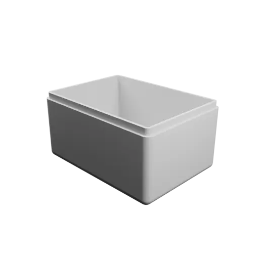 rectangular-base box with lid STL file – 90×65×50 mm, wall thickness 3 mm