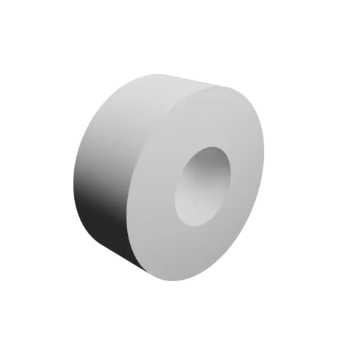 hollow tube STL file OD 15 mm, ID 6.2 mm, length 6 mm