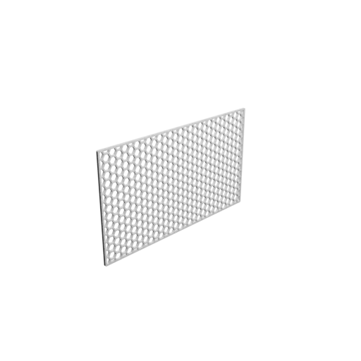 Honeycomb grid STL file, 178x102mm, mesh: 6mm