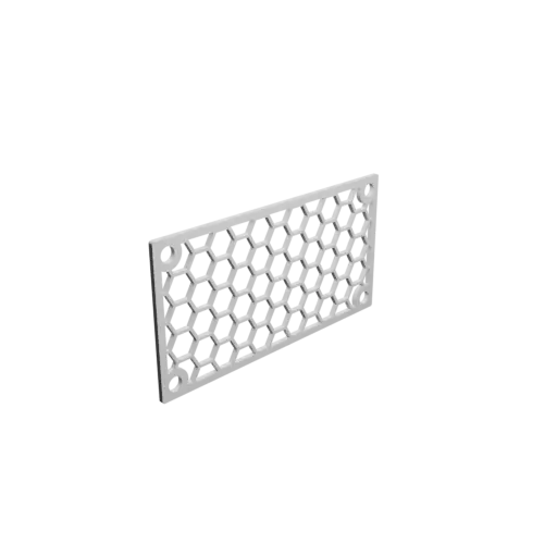 Honeycomb grille STL 3D file, center-to-center: 107x50mm, mesh: 10mm - Ø6mm