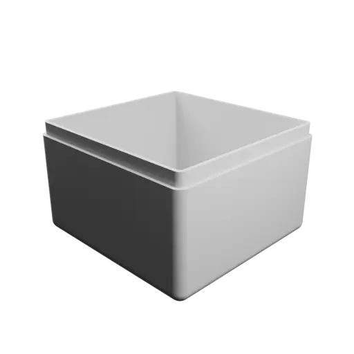 rectangular-base box with lid STL 3D model – 60×58×40 mm, wall thickness 2 mm
