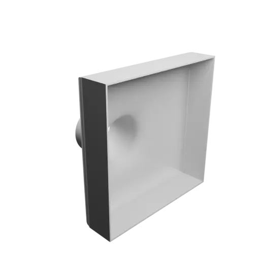 Round-to-Rectangular Tube Adapter STL 3D file ⌀108 mm to 300×300 mm, thickness 3 mm + offset