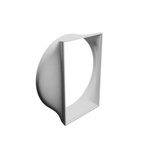 3D Model Round-to-Rectangular Tube Adapter STL file ⌀180&nbsp;mm to 110×180&nbsp;mm, thickness 2&nbsp;mm