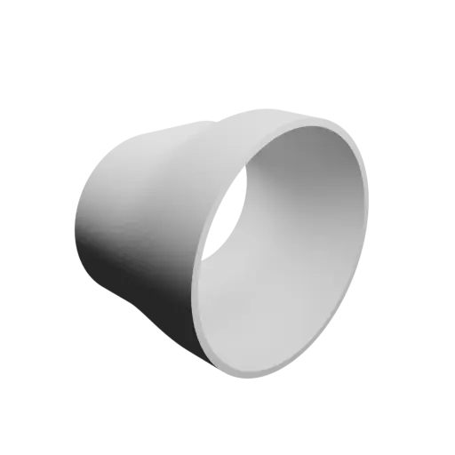 Oval duct transition adapter STL 3D file 67x46 mm to 67.1x67 mm – transition: 20 mm