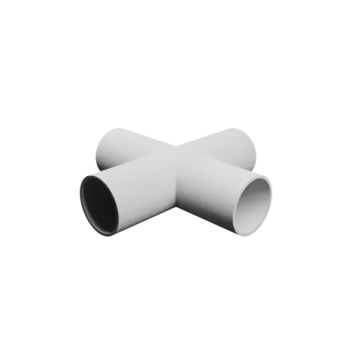 multi-ways connector 4 ways STL 3D file – Outer diameter 22 mm, wall thickness 1 mm