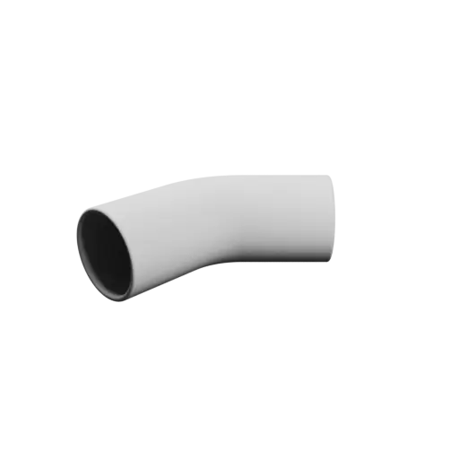 Pipe elbow STL 3D file 45° ⌀OD: 46 mm ⌀ID: 41 mm thickness: 2.5 mm