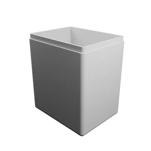 rectangular-base box with lid STL 3D model – 63×49×75 mm, wall thickness 2 mm