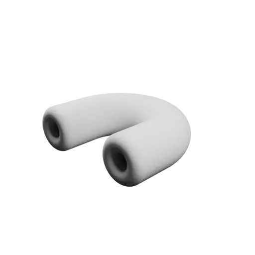 Tubing elbow STL 3D file 180° ⌀OD: 7 mm ⌀ID: 2 mm thickness: 2.5 mm