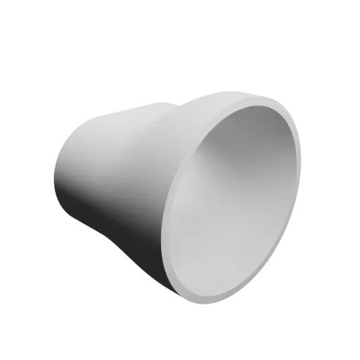 Oval duct transition fitting STL 3D file 69x39 mm to 70x69 mm – transition: 30 mm