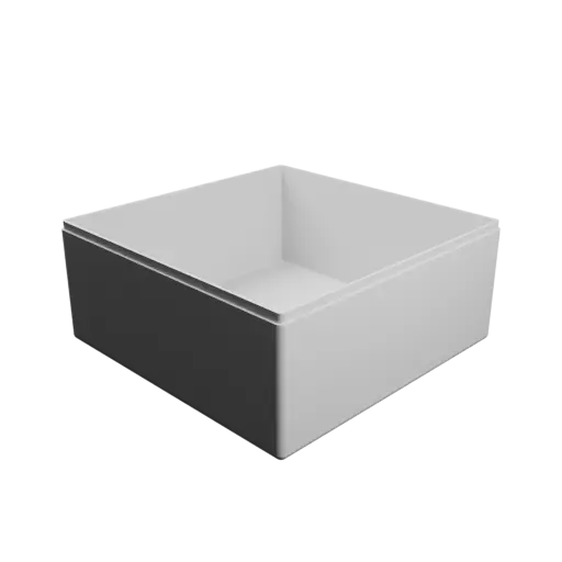 square-base box with lid STL 3D file – 145×145×65 mm, wall thickness 2 mm
