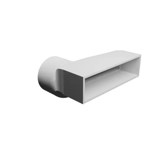 Round-to-Rectangular Tube Adapter STL 3D file ⌀76 mm to 140×35 mm, thickness 3 mm + offset