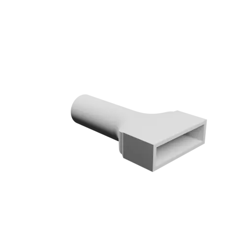 Round-to-Rectangular Tube Adapter STL 3D file ⌀50 mm to 100×26 mm, thickness 5 mm + offset
