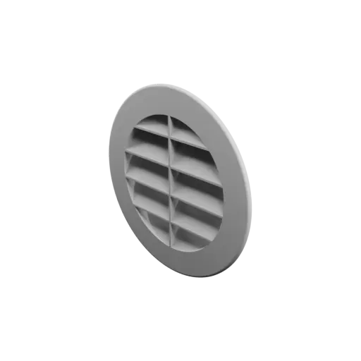 fichier STL Grille d'aération ronde ∅ 120 mm, angle des ailettes : 60° avec renfort central